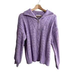 FRNCH Paris Niagra Purple Lavender 10% Wool Blend Sweater Size Small